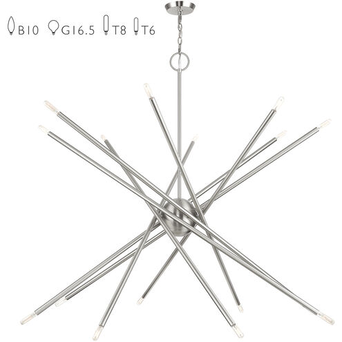 Soho 16 Light 50 inch Brushed Nickel Foyer Chandelier Ceiling Light