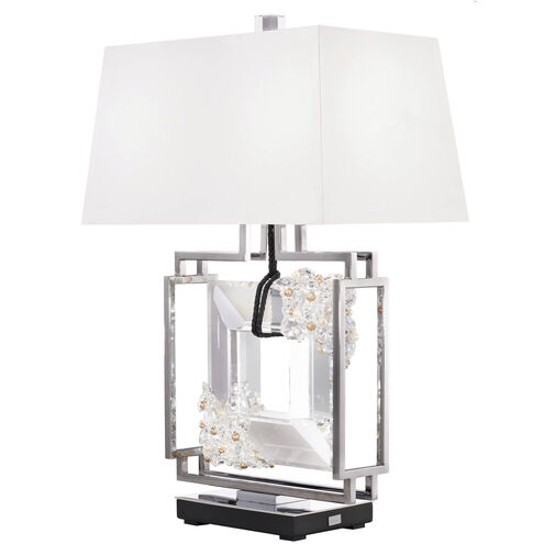 Forever Eva 28.25 inch 7.00 watt Polished Chrome Table Lamp Portable Light in Black Rope, Black Rope