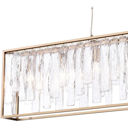 Boundaries 7 Light 49.5 inch Lacquered Gold Linear Chandelier Ceiling Light