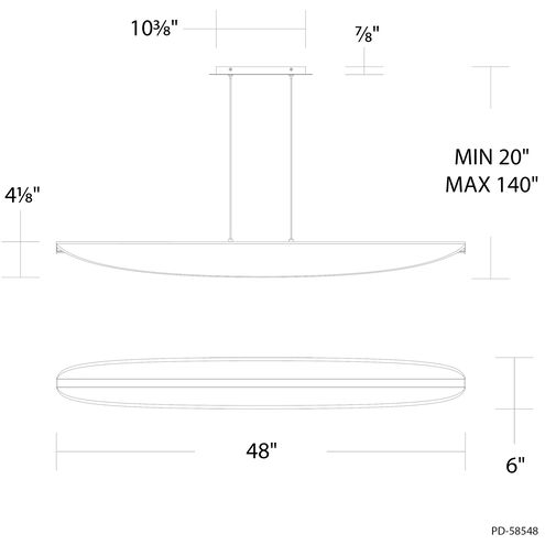 Kiefer LED 6 inch Black and Dark Walnut Indoor Hanging Lighting Ceiling Light