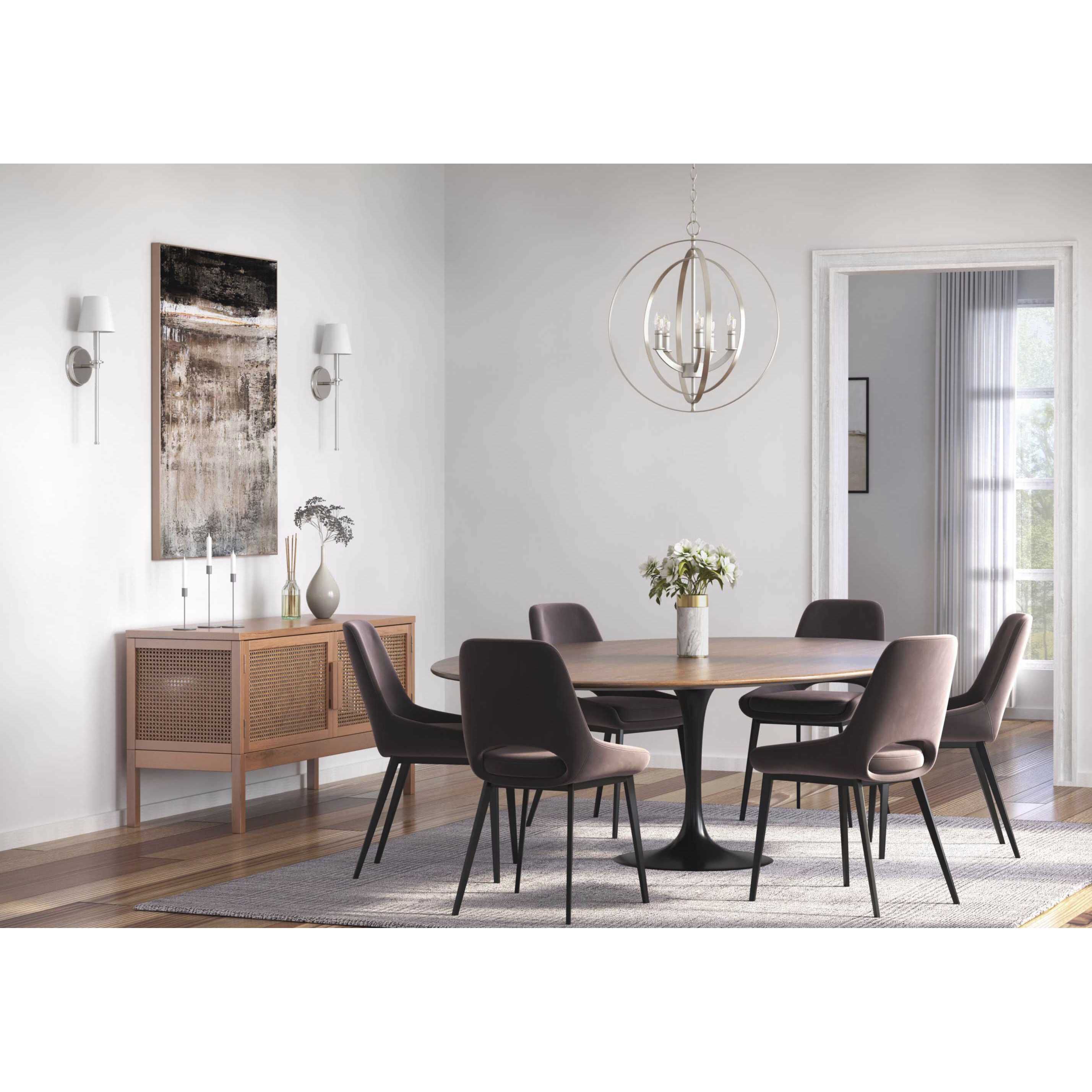 Equinox 5 Light 22 inch Burnished Silver Chandelier Ceiling Light