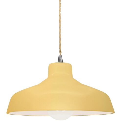 Radiance LED 11.5 inch Muted Yellow and Brushed Nickel Pendant Ceiling Light