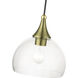 Glendon 1 Light 8.25 inch Antique Brass with Polished Brass Finish Accents Glass Pendant Ceiling Light in Antique Brass with Polished Brass Accents