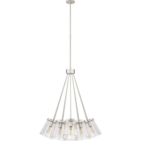kate spade new york Thoreau 19 Light 34 inch Polished Nickel and Cream Chandelier Ceiling Light, Large