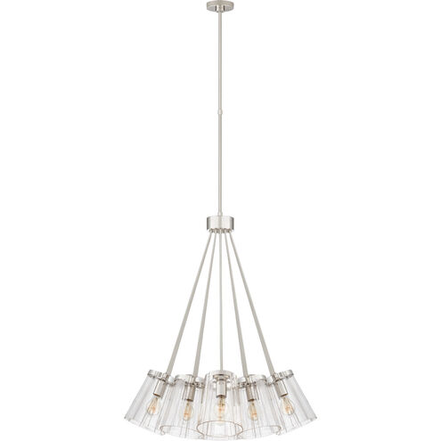 kate spade new york Thoreau 19 Light 34 inch Polished Nickel and Cream Chandelier Ceiling Light, Large