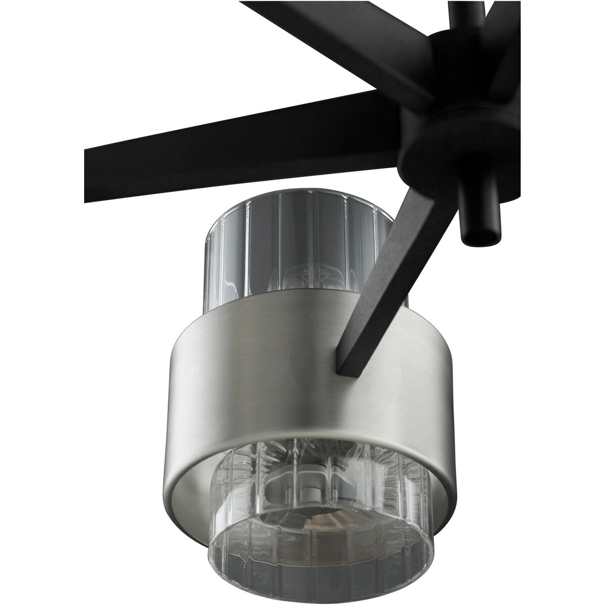 Epsilon 6 Light 25 inch Noir and Satin Nickel Chandelier Ceiling Light