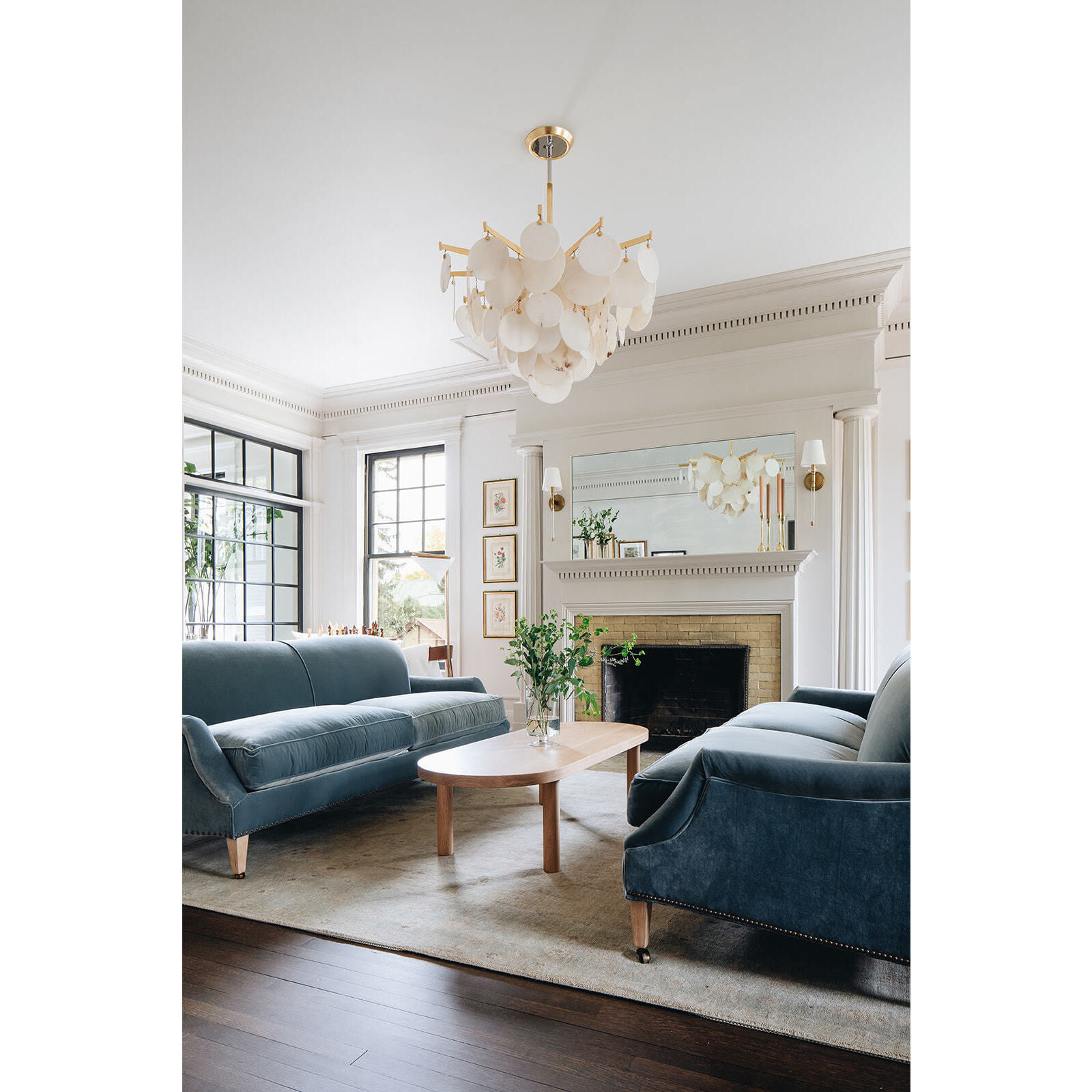 Serenity 1 Light 40 inch Gold Leaf and Polished Stainless Chandelier Ceiling Light