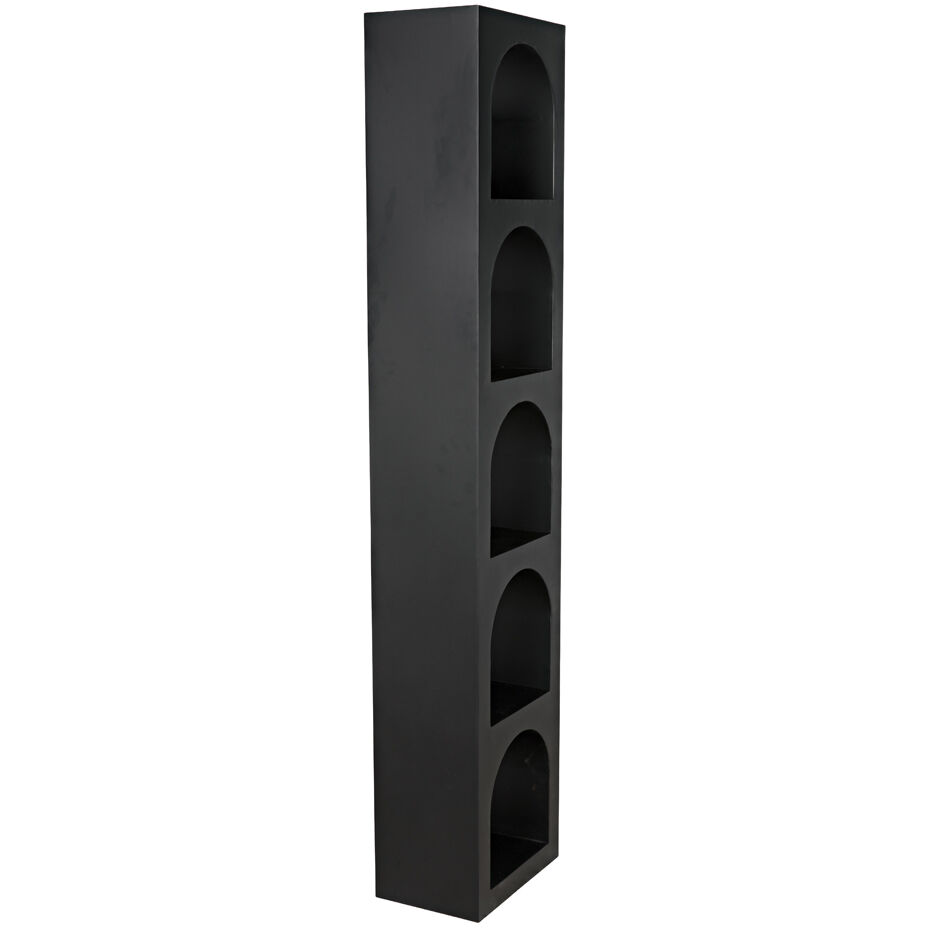 Aqueduct Matte Black Bookcase, C