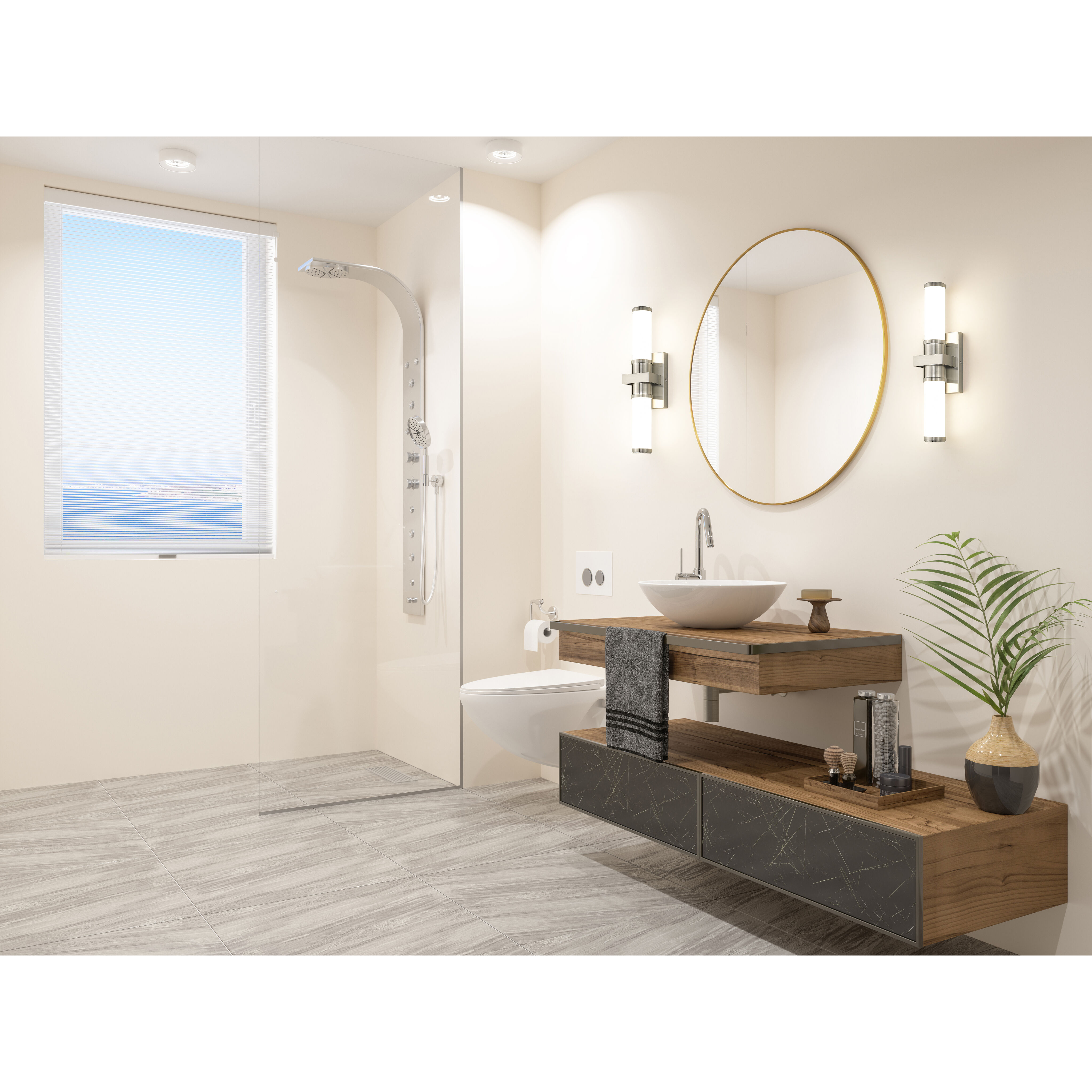 Idris LED 18.5 inch Brushed Nickel Bath Vanity Wall Light