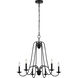 Boughton 6 Light 27.5 inch Antique Forged Iron Chandelier Ceiling Light