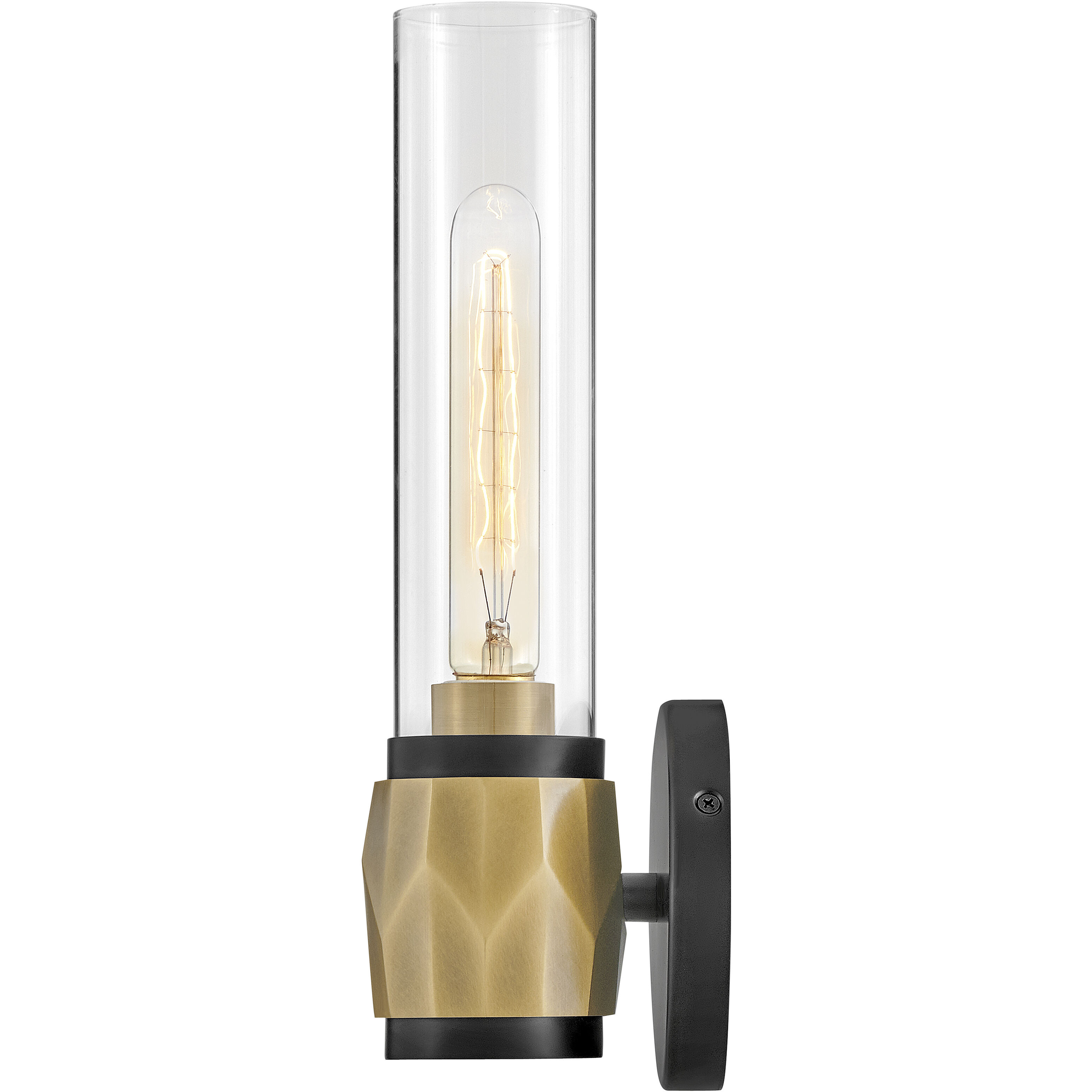 Ellison 5 inch Black with Heritage Brass Vanity Light Wall Light in Black / Heritage Brass