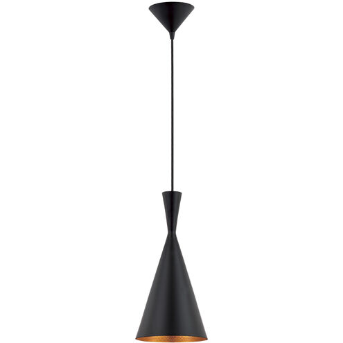 Bronx 1 Light 7.5 inch Black Pendant Ceiling Light