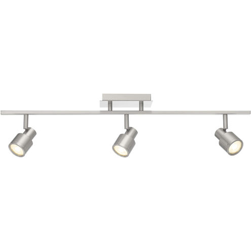 Lincoln 3 Light 120 Brushed Steel Track Ceiling Light