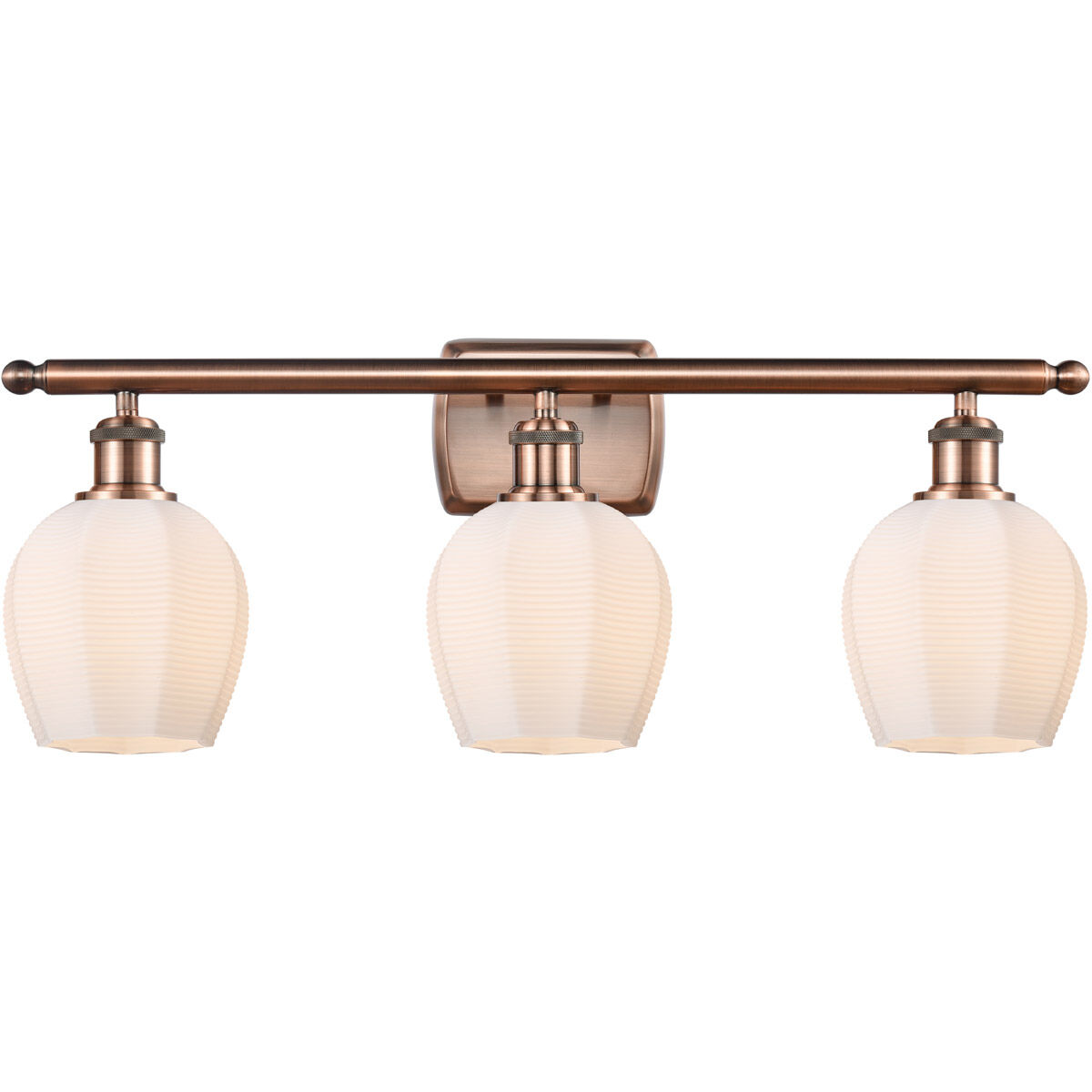 Ballston Norfolk LED 25.75 inch Antique Copper Bath Vanity Light Wall Light in Matte White Glass