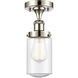 Dover 1 Light 6.5 inch Polished Nickel Semi-Flush Mount Ceiling Light