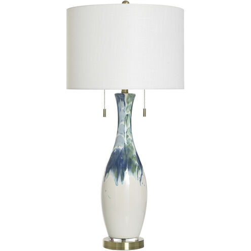 Cameron 35.5 inch 60.00 watt White and Blue and Green Table Lamp Portable Light