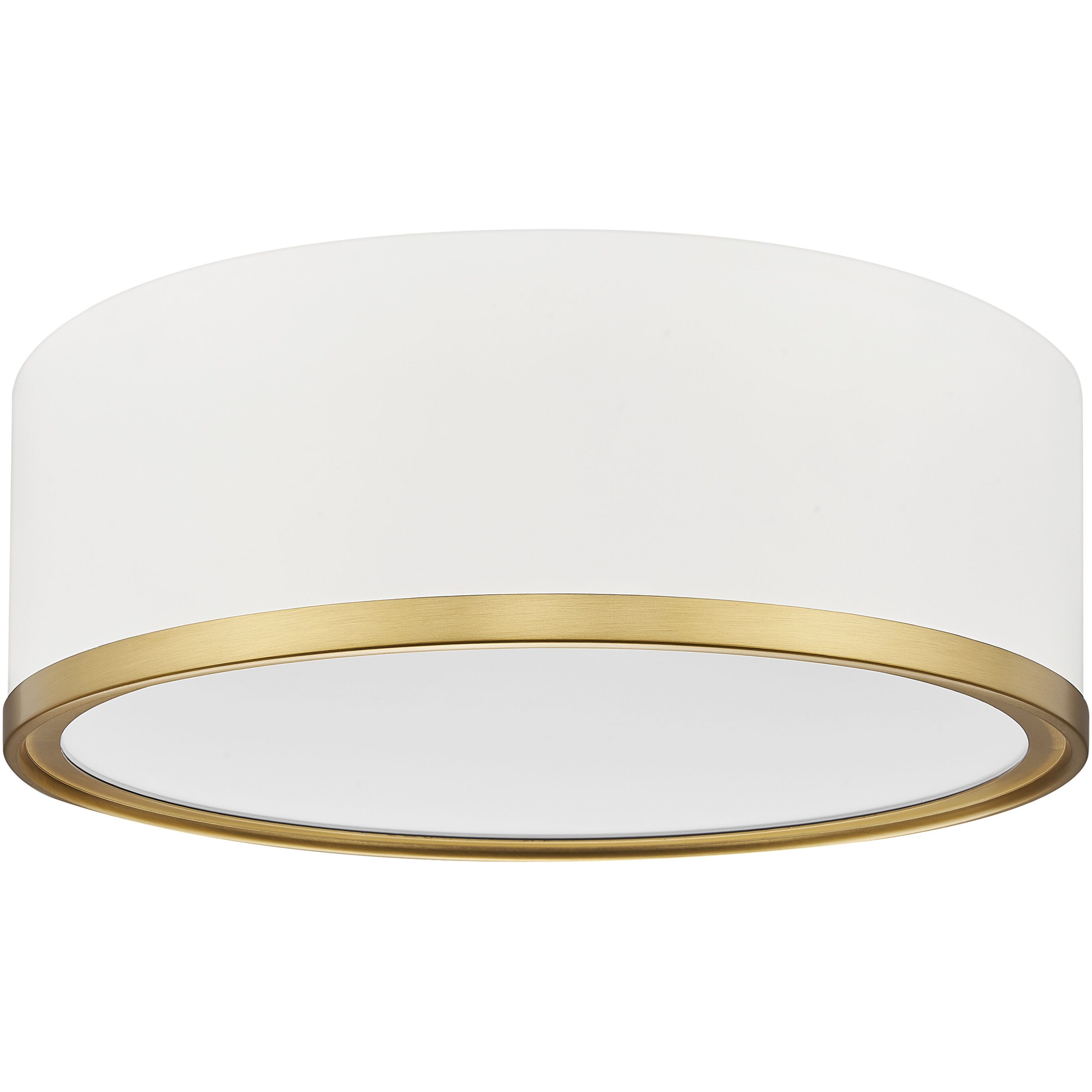Bradley LED 12.25 inch Matte White and Modern Gold Flush Mount Ceiling Light