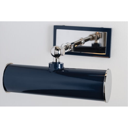 Holly 25 watt 8 inch Polished Nickel and Navy Picture Light Wall Light in Navy Steel