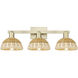 Natural Ballston Dome 3 Light 26 inch Antique Brass Bath Vanity Light Wall Light