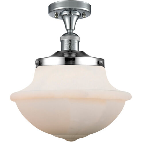 Franklin Restoration Large Oxford LED 12 inch Polished Chrome Semi-Flush Mount Ceiling Light, Franklin Restoration
