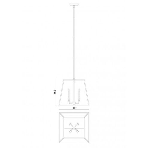 Candor 4 Light 18 inch Rusty Black Chandelier Ceiling Light