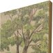 Tree on Linen Green and Brown and Yellow Wall Sculpture, The Studio