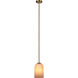 Holt 1 Light 7.25 inch Antique Brass Pendant Ceiling Light in Pink Glass