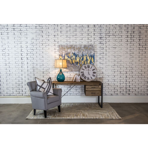 Armour Square 63 X 24 inch Natural with Black Desk