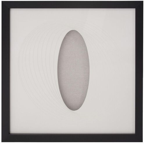 Dimensional Paper Paper White/Black Shadowbox Art, Oval