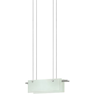 Suspended Glass Slim LED 22 inch Satin Nickel Pendant Ceiling Light 