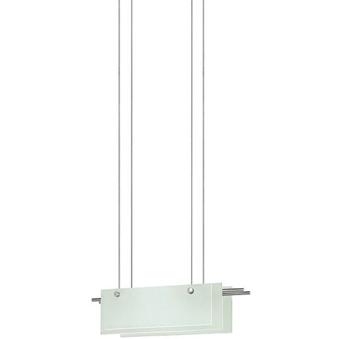 Suspended Glass Slim LED 22 inch Satin Nickel Pendant Ceiling Light 