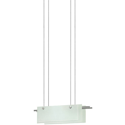 Suspended Glass Slim LED 22 inch Satin Nickel Pendant Ceiling Light