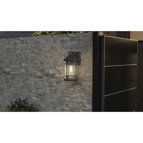 Quincy 1 Light 13 inch Earth Black Outdoor Wall Lantern, Medium