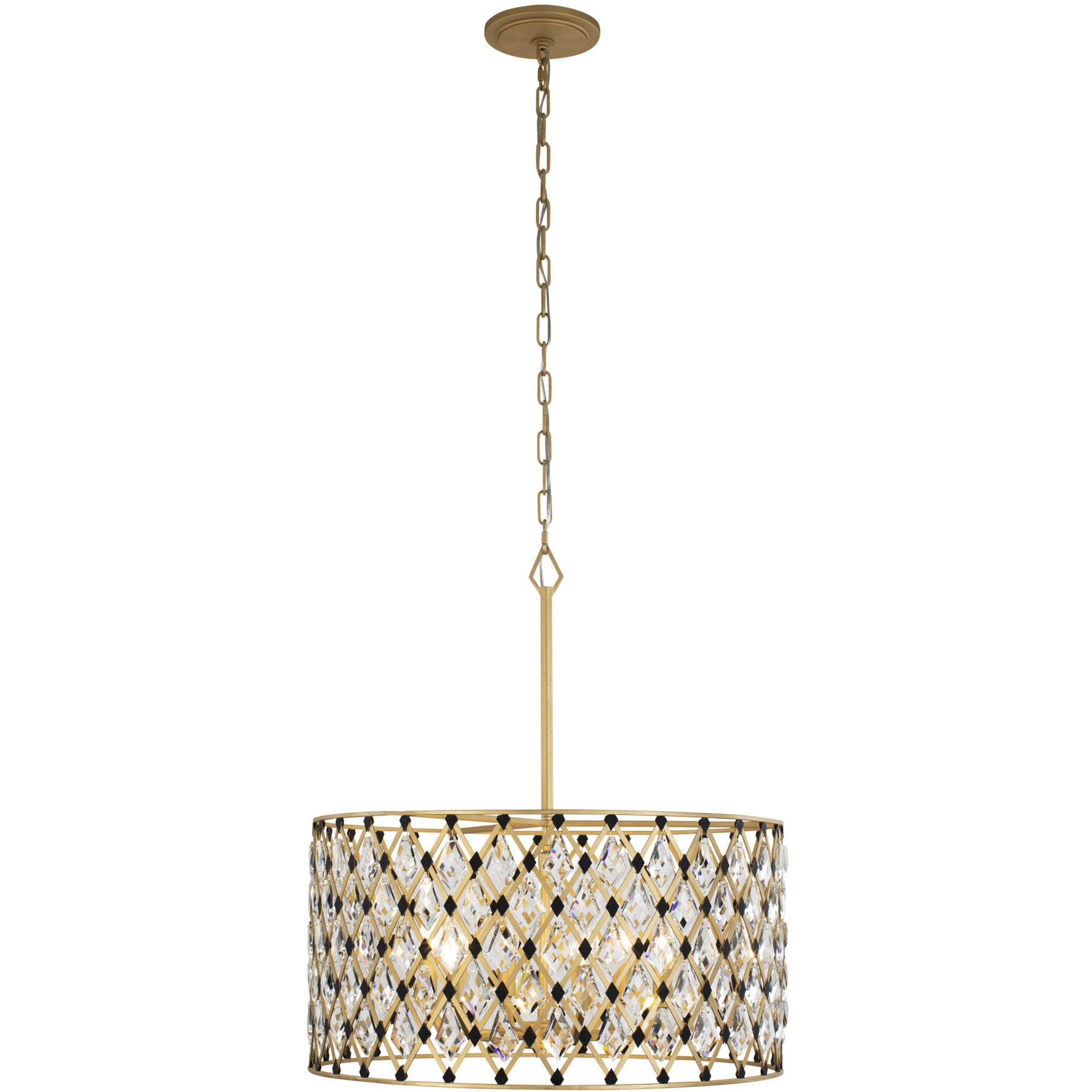 Windsor 6 Light 25 inch French Gold and Matte Black Pendant Ceiling Light