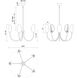 Alora Mood Seno 5 Light 32 inch Matte Black and White Cotton Fabric Chandelier Ceiling Light