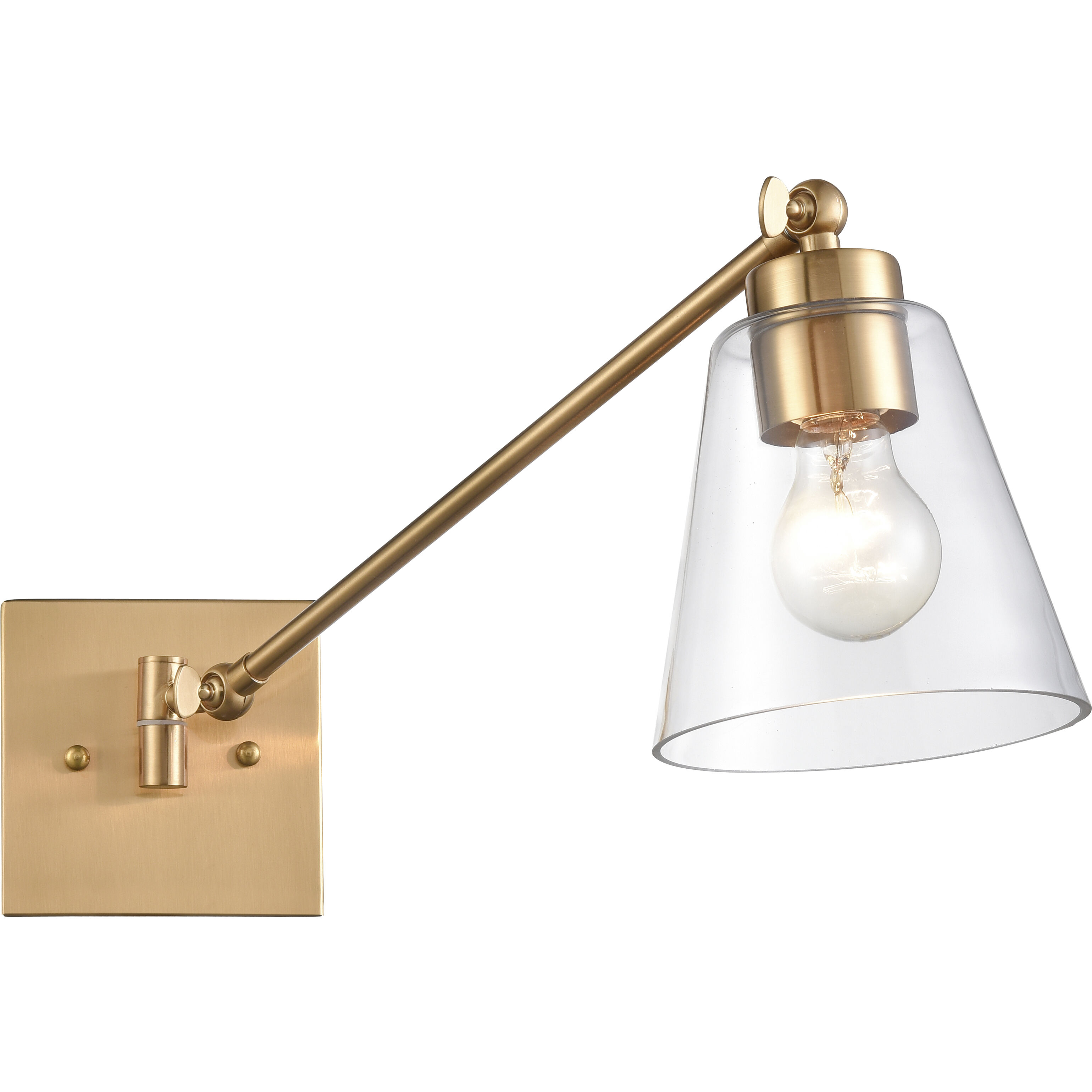 East Point 17 inch 60 watt Satin Brass Swingarm Sconce Wall Light
