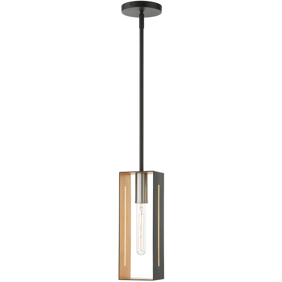 Soma 1 Light 5.13 inch Textured Black with Brushed Nickel Accents Pendant Ceiling Light