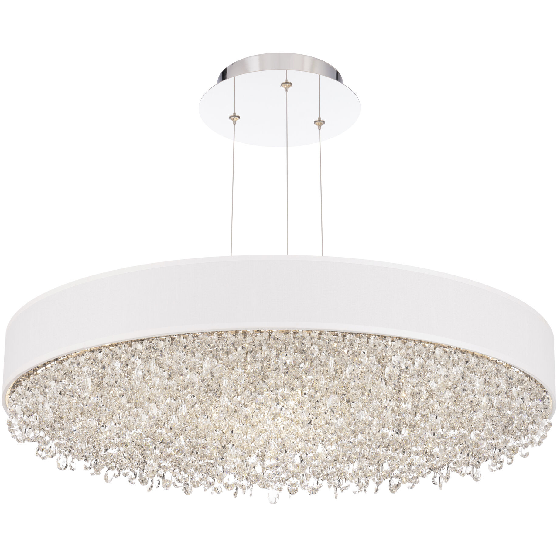 Eclyptix LED LED 28.8 inch Polished Stainless Steel Pendant Ceiling Light in White, Wavy Layout, Wavy Layout