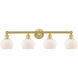 Fenton 4 Light 33.5 inch Satin Gold Bath Vanity Light Wall Light in Matte White