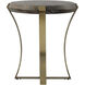 Unite 24 X 22.5 inch Plated Brushed Brass and Dark Walnut Stain Side Table