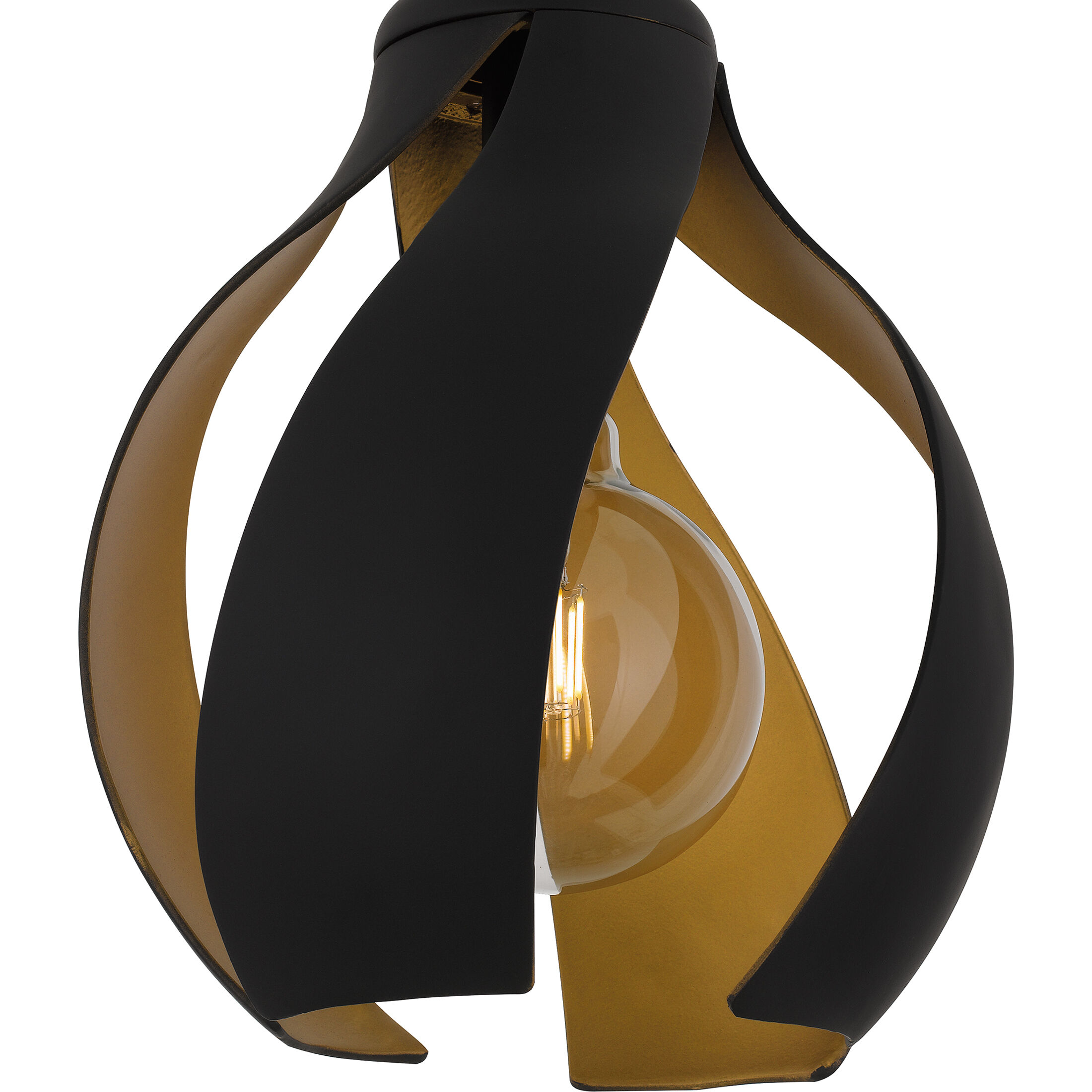 Kiko 1 Light 11 inch Matte Black Semi-Flush Mount Ceiling Light, Large