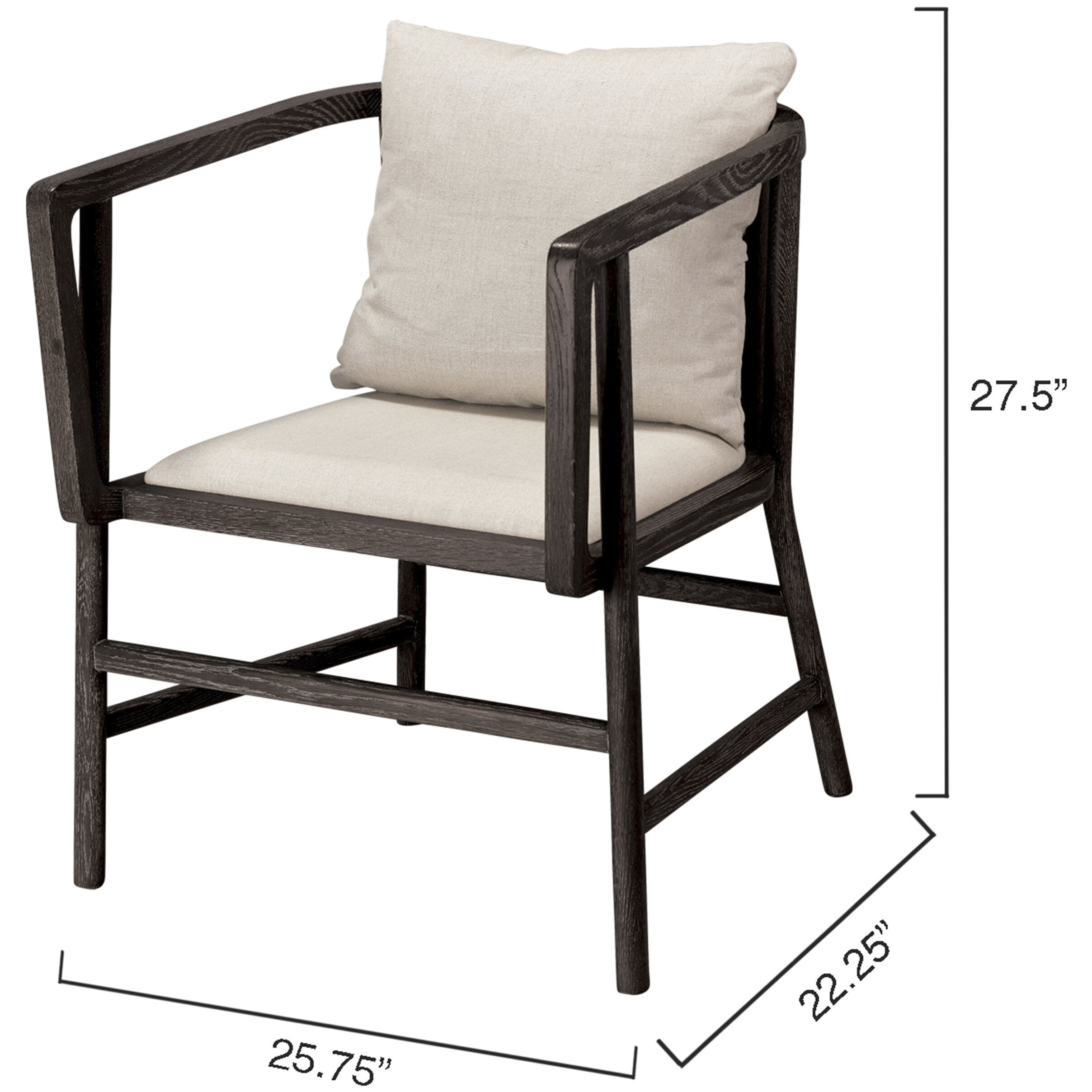 Grayson Grey Wood Arm Chair