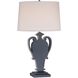 ML 34 inch 100 watt Ocean Blue/Silver Leaf Table Lamp Portable Light, Ambience