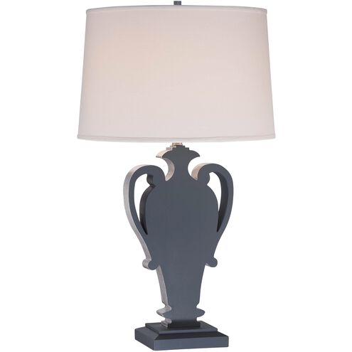 ML 34 inch 100 watt Ocean Blue/Silver Leaf Table Lamp Portable Light, Ambience