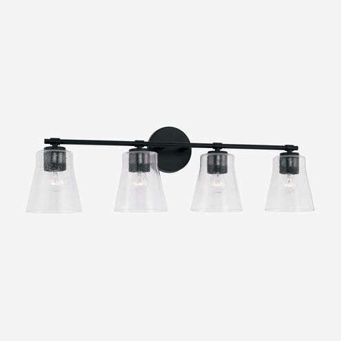Baker 4 Light 32 inch Matte Black Vanity Light Wall Light