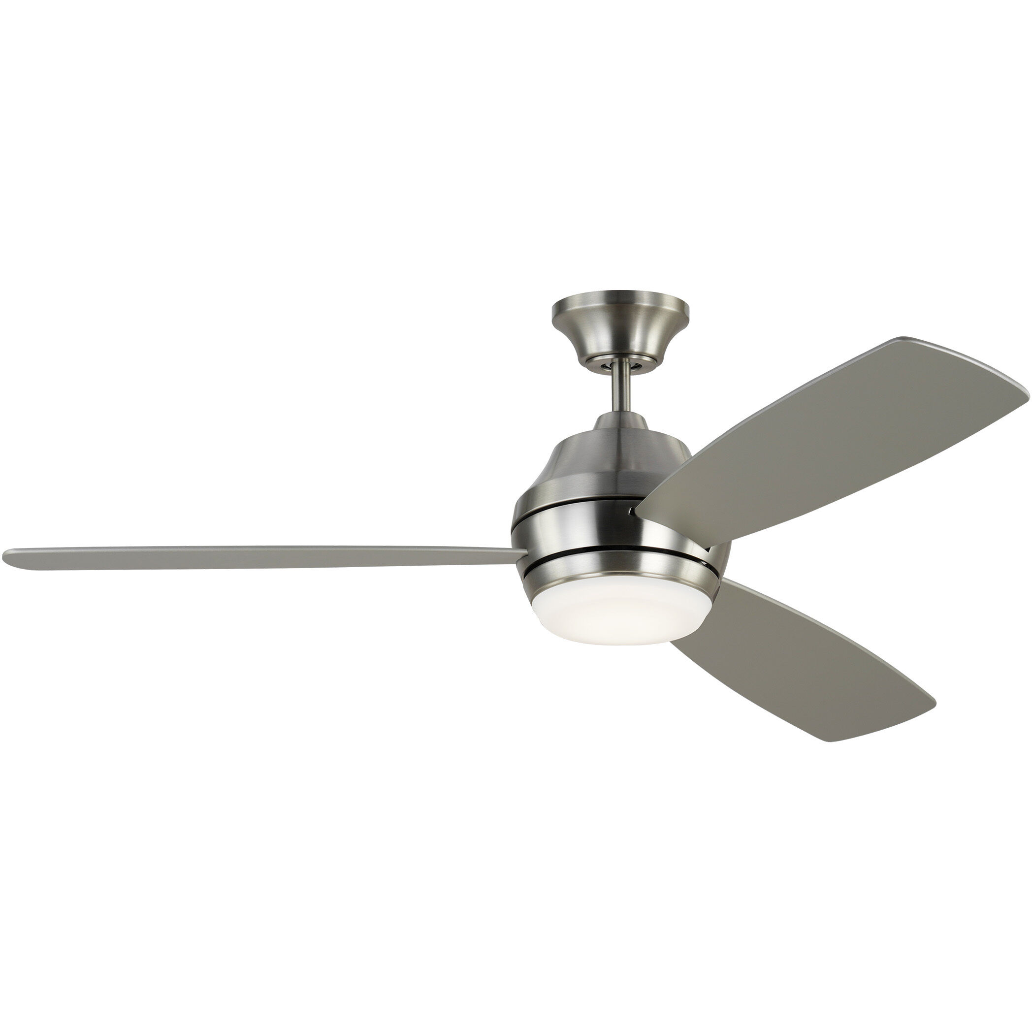 Ikon 52 inch Brushed Steel with Silver Blades Indoor/Outdoor Ceiling Fan