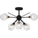 Salvador 6 Light 24 inch Earth Black Semi-Flush Mount Ceiling Light, Extra Large