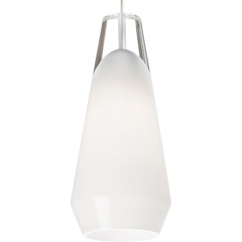 Sean Lavin Lustra 1 Light 120 Satin Nickel Low-Voltage Pendant Ceiling Light in Monopoint, White Glass, LED 90 CRI 3000K