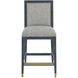 Santos 40 inch Vintage Navy and Satin Brass and Barrett Dusk Counter Stool