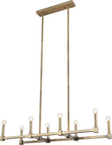 DU Series 35 inch Satin Gold Island Light Ceiling Light, Straight Pipe